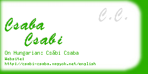 csaba csabi business card